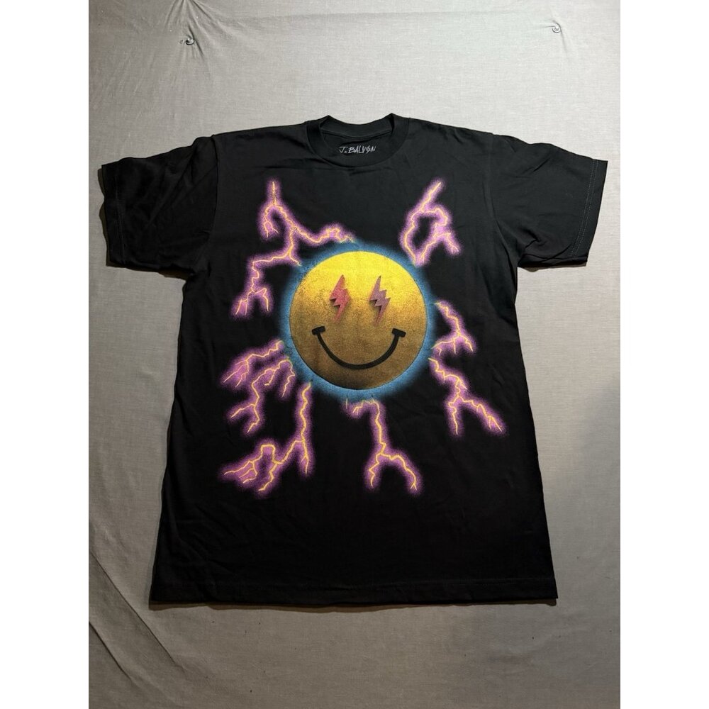 J Balvin 2022 Jose Concert Tour Shirt Men L Black Lightning Short Sleeve Tee New